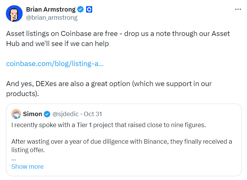Coinbase 'altcoin listelemeleri' için 300 milyon dolar mı istedi?