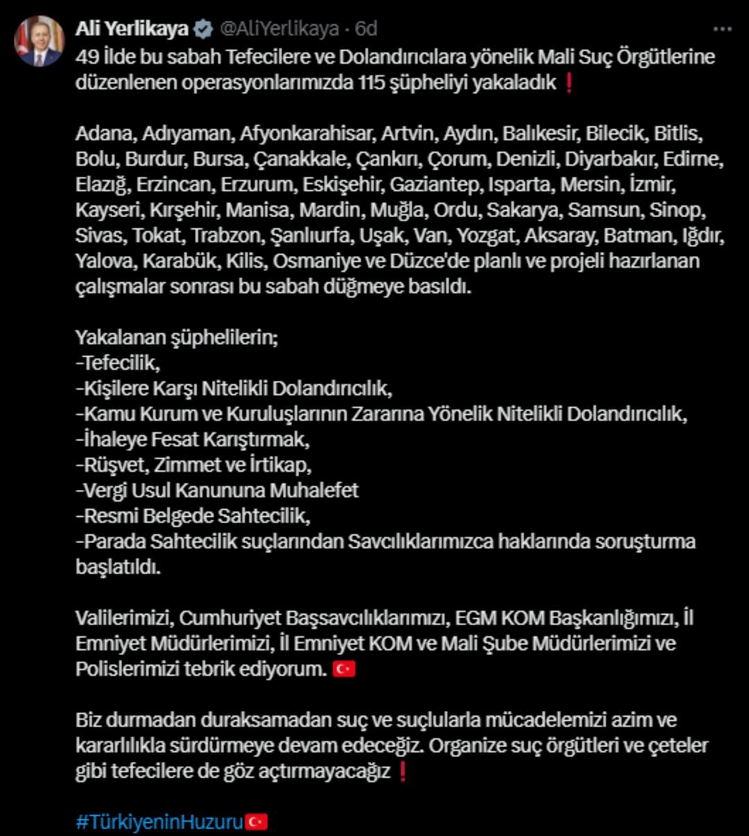 Son Dakika | 49 ilde gaspçılar ve dolandırıcılar için operasyon: 115 şüphe yakalandı 4