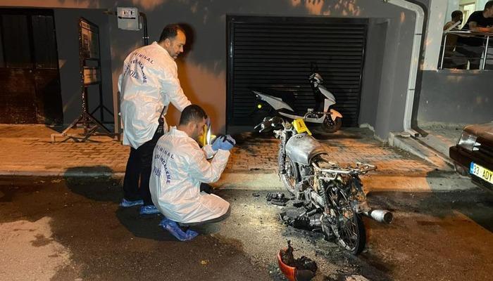 İddiaya girdi, motosikletini yaktı: Görüntüler Karaman'dan