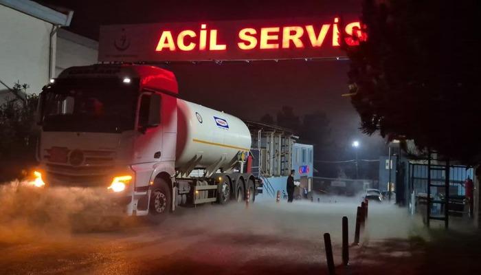 Hastane önünde oksijen sızıntısı paniğe neden oldu